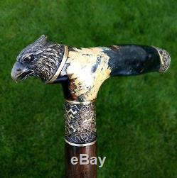 Eagle Gibrid BURL Wooden Handmade Cane Walking Stick Unique Accessories Canes
