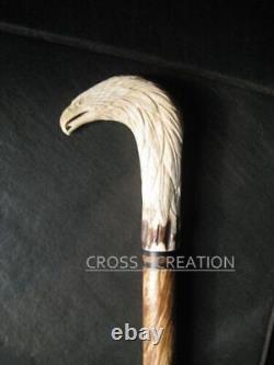 Eagle Head Handle Wood Carved Unique Style Wooden Walking Stick Cane Best Gift