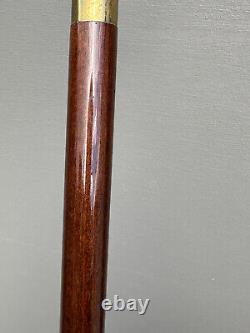 Eagle Head Walking Stick Cane Wooden Hand Carved Resin Bird Brass Artisan 36