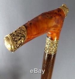 Eagle RED Wooden Handmade Cane Walking Stick Accessories BRONZE Canes Wood