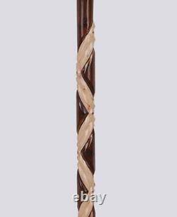 Eagle-headed Embroidered Brown Walking Stick, Hand-carved Wooden Cane, Gift