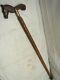 Early Hand Carved Horse Folk Art Wooden Walking Cane Equestrian Stick