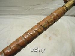 Early Hand Carved Horse Folk Art Wooden Walking Cane Equestrian Stick