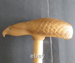 Ed Vogel Hand Carved Wooden Cane 36 Subject Bald Eagle Walking Stick USA