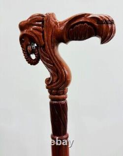 Elephant Cane Wooden Walking Stick Ergonomic Palm Grip Handle Wood Carved cane