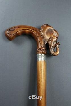 Elephant Handmade Cane Walking Stick Wooden Unique Men's Accessories Gift