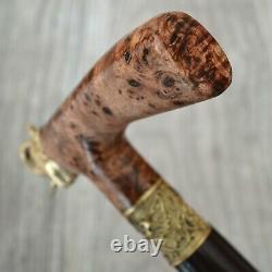 Elephant Stabilized Burl Handle Wooden Handmade Cane Walking Stick # A21