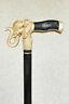 Elephant Walking Cane Style Wooden Stick Hand Carved Handle And Simple Staff