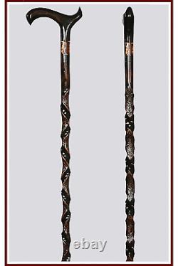 Embroidered Special Wooden Stick, High Quality Unique Walking Stick, Carved Cane