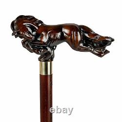 Exclusive Horse Walking Stick Marvelous Wooden Cane Hand Carved Hiking Cane