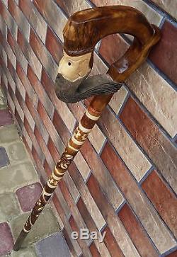 FOUR Canes! Cane Wood Walking Stick Wooden Handmade Hand Carving Exclusive Art 1