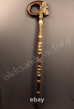 FOUR Canes Wooden Walking Stick Handmade Hand Carving Exclusive New Best Price