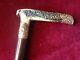 Fine Antique Victorian Stag Handle, Brass & Wood Walking Stick /cane