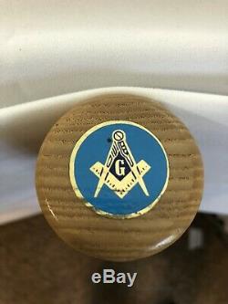 Freemason Wooden Cane Stick Masonic Walking Pole Blue Logo Wood Finish