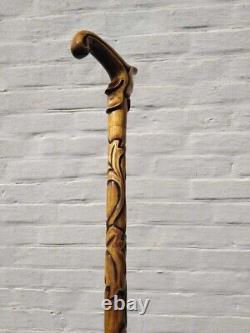 Full Wooden Cane Design Stick Walking Stick Derby Hand Carved For Men & Women