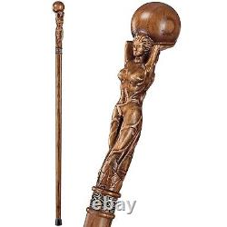 Goddess Fancy Wooden Walking Stick Handmade Unique Walking Cane for man & woman