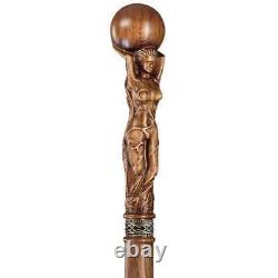 Goddess Fancy Wooden Walking Stick Handmade Unique Walking Cane for man & woman