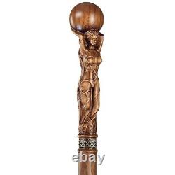 Goddess Fancy Wooden Walking Stick Handmade Unique Walking Cane for man & woman