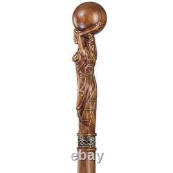 Goddess Fancy Wooden Walking Stick Handmade Unique Walking Cane for man & woman