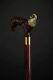 Golden Elephant Cane, Wooden Art Walking Stick, Hiking Hand Carved Can For Gift