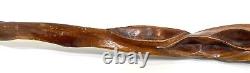 Hand Carved Diamond Willow Wood Antler Handle Walking Stick Cane 33 Inches