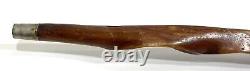 Hand Carved Diamond Willow Wood Antler Handle Walking Stick Cane 33 Inches