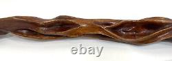 Hand Carved Diamond Willow Wood Antler Handle Walking Stick Cane 33 Inches