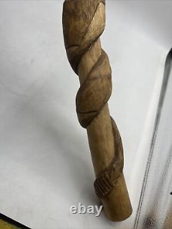Hand Carved Rattlesnake Walking Stick AWESOME Wizard, Staff, Magic Wood