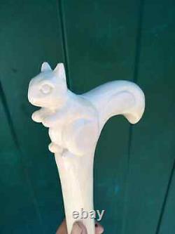Hand Carved Squirrel Walking Stick Wooden Walking Cane For Men Women X Mass A