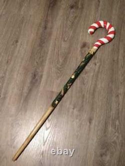 Hand Carved Walking Stick Hiking Walking Cane Christmas Wooden Unique Style Gift