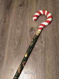 Hand Carved Walking Stick Hiking Walking Cane Christmas Wooden Unique Style Gift
