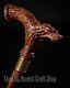 Hand Carved Wolf Handle Walking Stick Walking Cane Wooden For Men Best Gift Sx4