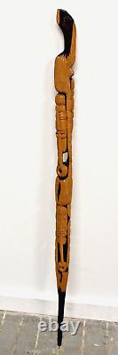 Hand-Carved Wood Jamaican Rasta Walking Stick/ Cane, One-Of-A-Kind, Handmade