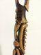 Hand Carved Wooden African Walking Cane Stick Two-toned Wood Tribal Face Scales