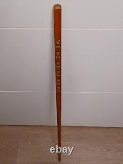 Hand Carved Wooden Caged Ball Walking Stick Cane Folk Art Carving. 6 Caged Balls