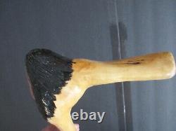Hand Carved Wooden Cane 33 Subject Native American Walking Stick USA