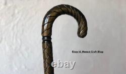 Hand Carved Wooden Design Handle Walking Stick Walking Cane For Men Women GF1