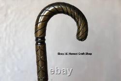 Hand Carved Wooden Design Handle Walking Stick Walking Cane For Men Women GF1