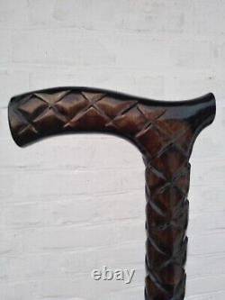 Hand Carved Wooden Design Walking Stick Walking Cane For Men Women Christmas GB