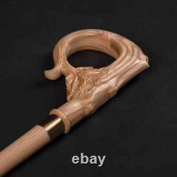 Hand Carved Wooden Walking Stick Design Handle Walking Cane For Women Best Gift