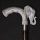Hand Carved Wooden Walking Stick Elephant Handle Walking Cane Christmas Gift Bv1