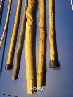 Hand Carved Wooden Walking Sticks Walking Cane Unique Designs 7 Cane Lot