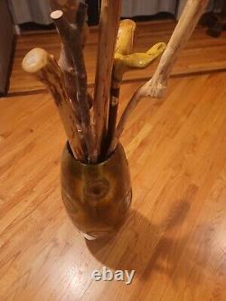 Hand Carved Wooden Walking Sticks Walking Cane Unique Designs 7 Cane Lot