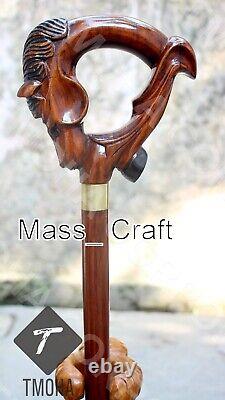 Hand carved horse handle wooden walking stick horse animal walking cane best gif