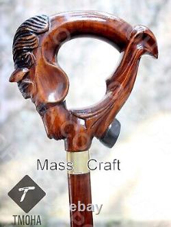 Hand carved horse handle wooden walking stick horse animal walking cane best gif
