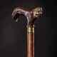 Hand Carved Panther Handle Wooden Walking Stick Animal Walking Cane Best Gift