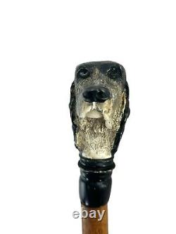 Hand carved setter dog handle wooden walking stick dog animal walking cane