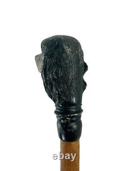 Hand carved setter dog handle wooden walking stick dog animal walking cane