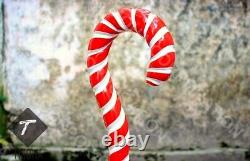 Hand craved Christmas candy wooden walking cane candy walking stick best gift 11