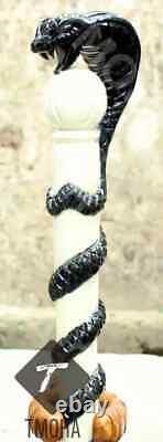 Hand craved cobra handle wooden walking cane cobra walking stick best GF